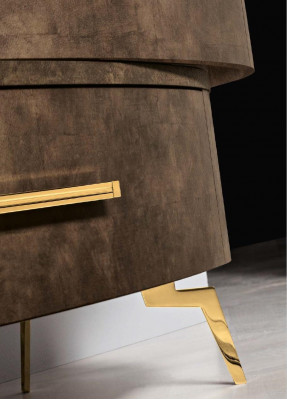 Kommode mit Spiegel Kommoden Schlafzimmer Schrank Holz Modern Design Braun Set