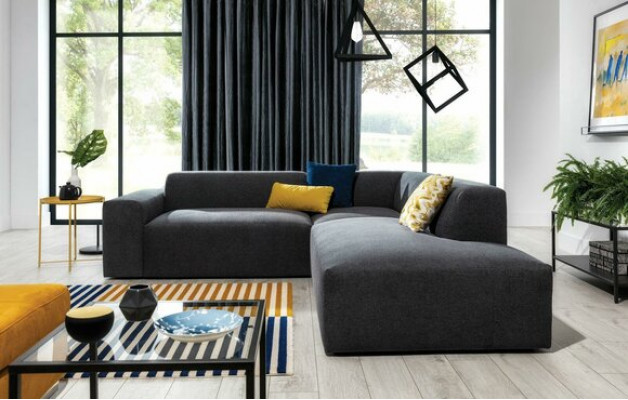 Ecksofa L-Form Sofa Wohnlandschaft Garnitur Polster Stoff Design Moderne