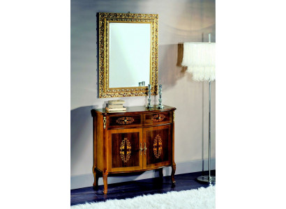 Kommode Holz Möbel Barock mit Spiegel Luxus Italienische Möbel 2tlg Garnitur