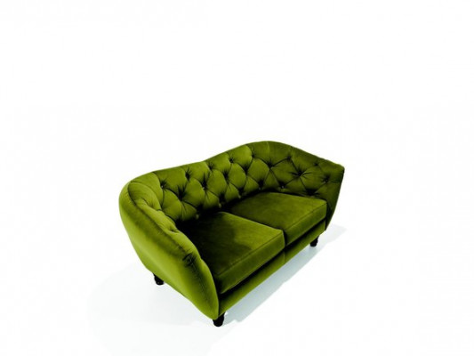 Dreisitzer Sofa mit luxuriöser Chesterfield-Rückenlehne in einem eleganten Grünton 