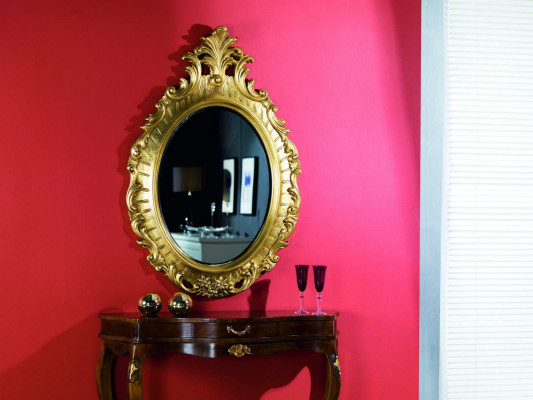 Klassischer Designer Luxus Spiegel Wandspiegel Barock Rokoko 88x133cm Holz Rahmen Neu