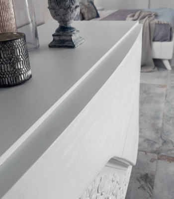  Kommode mit Spiegel Holz Kommoden Möbel Schrank Schlafzimmer Weiß Sideboard Neu