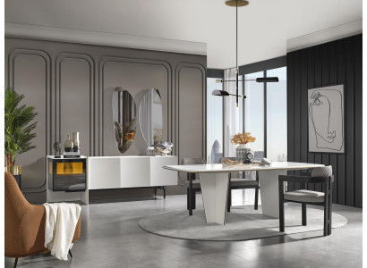 Esszimmer Garnitur Essgruppe Esstisch Luxus Stühle Essecke 5tlg Weiß