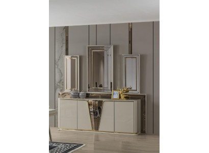 Sideboard Kommode Wohnzimmer Holz Modern Beige Luxus Schränke Design