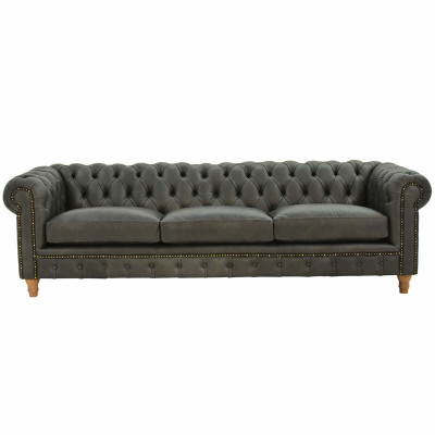 Design Leder Sofa Couch - Chesterfield Polster Dreisitzer 240cm Neu