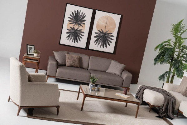 Wohnzimmer Sofa Couch Dreisitzer Design Luxus Couchen Möbel braun