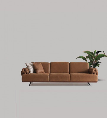 Sofa 4 Sitzer Chesterfield Design Luxus Sofa Polster Couch braun