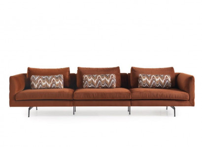 Wohnzimmer Sofa 4 Sitzer Couch Sitz Polster Couchen Design braun