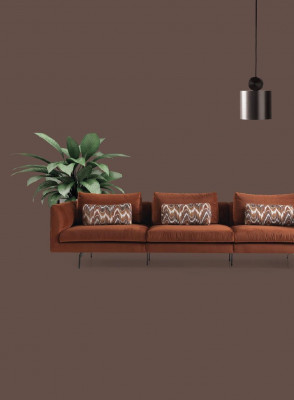 Wohnzimmer Sofa 4 Sitzer Couch Sitz Polster Couchen Design braun