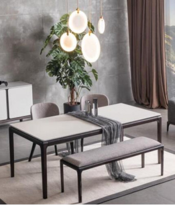 Esszimmer Esstisch Luxus Möbel Design Material Holz Moderner grau
