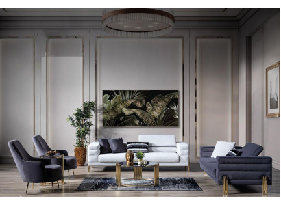 Sofagarnitur Komplette Couchgarnitur Sofa Sitzer Stoff Modern Set 4tlg