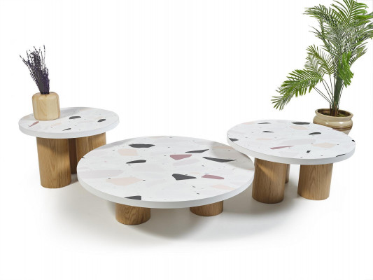 Couchtisch Luxus Design Weiß Holz Tisch Kaffee Beistell Wohnzimmer Neu