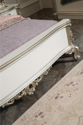 Schlafzimmer Set Luxus Bett 2x Nachttisch Kleiderschrank Sessel 6tlg.