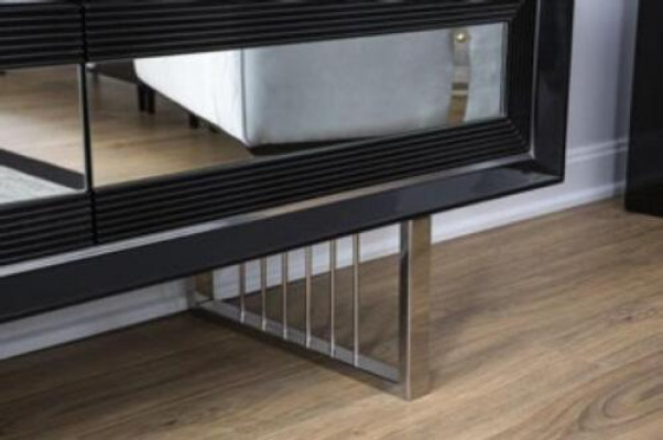 Luxus Wohnwand + Sideboard Lowboard Regal Wohnzimmer Schwarz Hochglanz