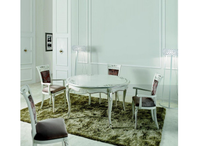 Italienische Möbel Esstisch 4x Stühle Holz Tisch Essgarnitur Klassisches Design