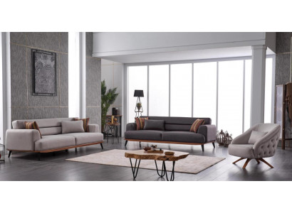 Komplett Set 3 tlg Wohnzimmer Sofagarnitur 3+3+1 Sitzer Sofa Sessel Gruppe Neu