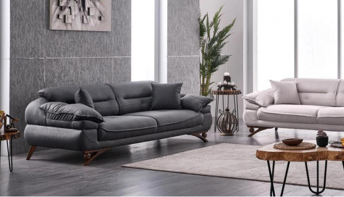 Wohnzimmer Sofa Set 3+3 Sitzer Design Couch Möbel Textil Polster Neu