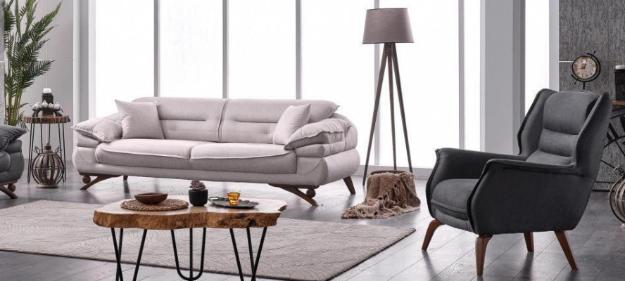 Wohnzimmer Sofa Set 3+3 Sitzer Design Couch Möbel Textil Polster Neu