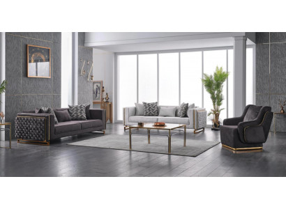 Design Sofagarnitur 3+3+1 Couch Möbel Möbel Polstergarnitur Stoffsofa