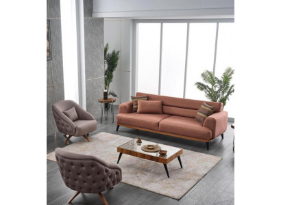 Chesterfield Sofagarnitur 3+1+1 Weiche Polster Sofa Möbel Couch 3tlg. Set
