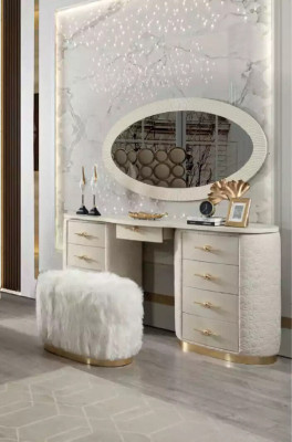 Schminktisch Set Konsole Spiegel Schlafzimmer Möbel Design Hocker Set Neu