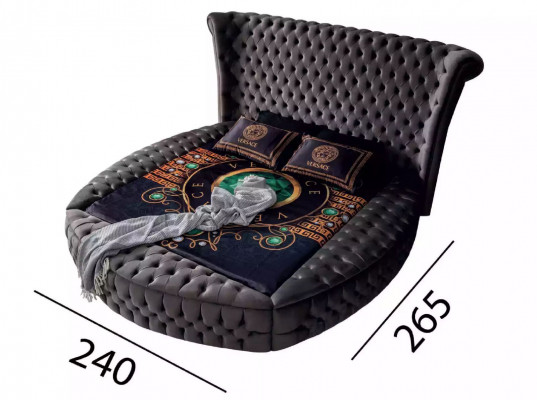 Bett Chesterfield Polsterbett Luxus Schlafzimmer Design Betten Textil Samt Neu
