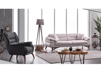 Sofagarnitur 3+1 Sitzer Stil Modern Luxus Möbel Polster Stoff Relax Sofa