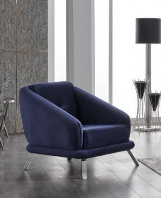 Sessel Luxus Wohnzimmer Modern Design Textil Möbel Luxus Sitz Blau
