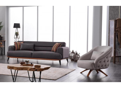 Wohnzimmer Komplett 2 tlg Luxus Sofagarnitur 3+1 Sitzer Polstergarnitur