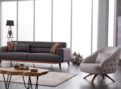 Wohnzimmer Komplett 2 tlg Luxus Sofagarnitur 3+1 Sitzer Polstergarnitur