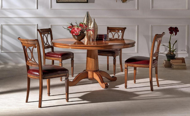 Essgruppe Esstisch Tisch Tische 4x Lehnstuhl Set Stuhl Rund 5tlg Gruppe Garnitur